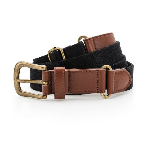 Asquith & Fox Faux Leather And Canvas Belt Black